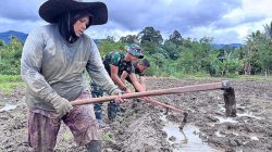 Kompi Pertanian Yonif TP-857/GG Bantu Petani Mane Pidie Tanam Kacang